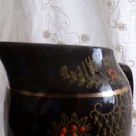 Vintage Red Ware Hand-painted Pitcher - Picture 9 of 9
